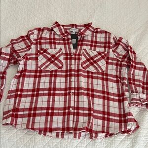NWT Marc New York Red and White Plaid Shirt